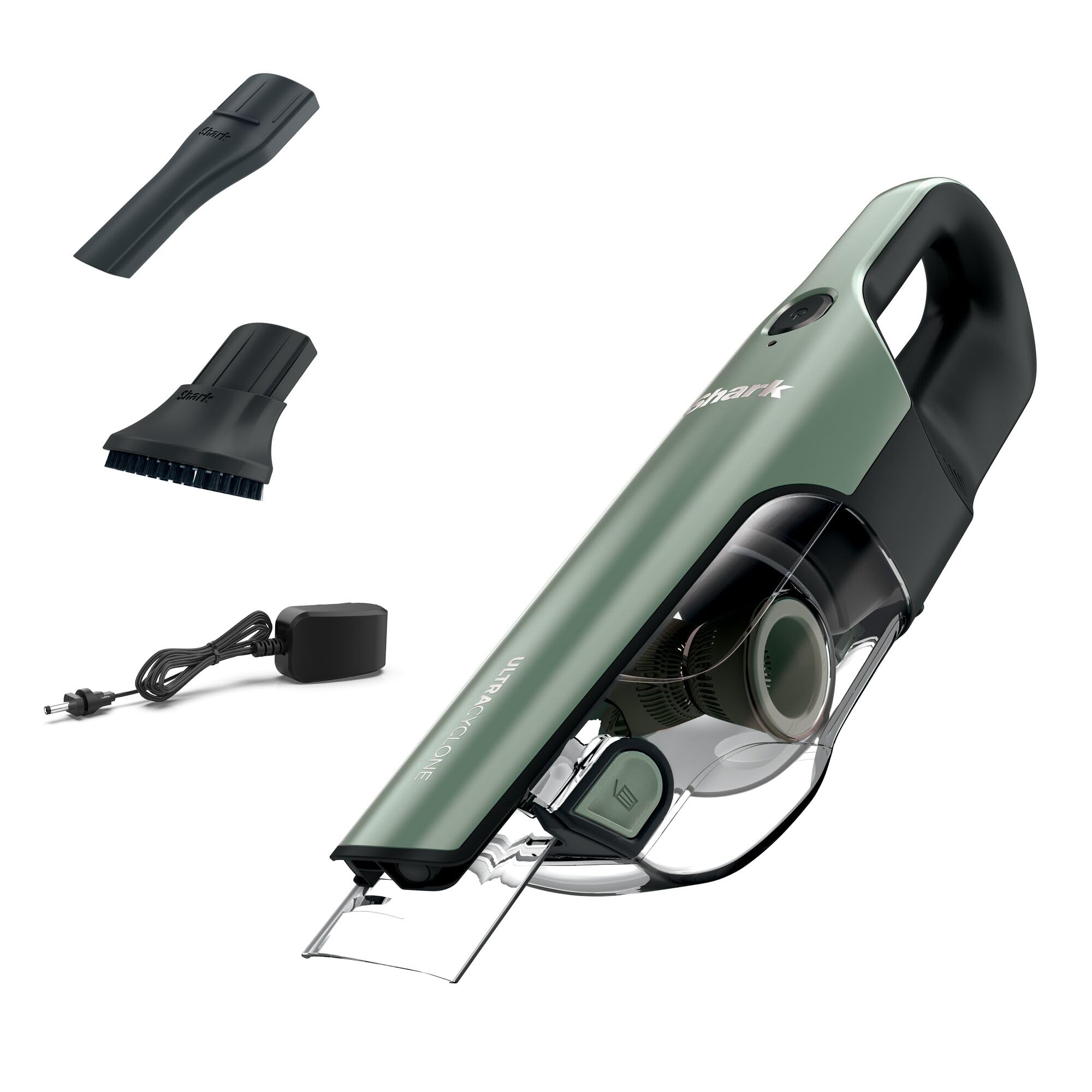 Shark Handheld Cordless Vacuum Cleaner with Crevice Tool and Scrubbing Brush, 65W, 0.45 liters, 10 Minute Run-Time, Washable Filter, Teal, CH901UK