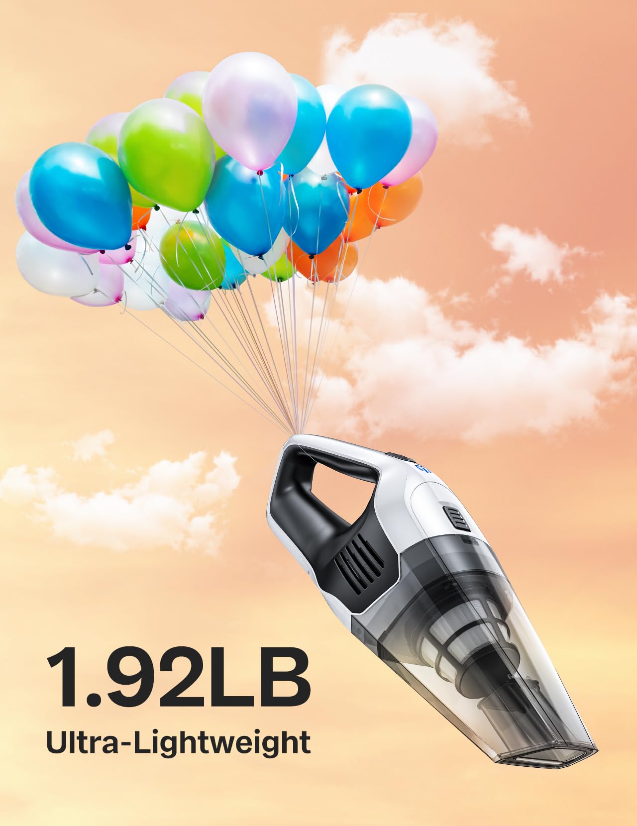 Handheld Vacuum Cleaner, Powerful Suction Portable Lightweight Hand Held Vacum Cordless with 25-30Mins Long Runtime Rechargeable Battery Quick Charge for Home Car Carpet Stairs Pet Hair Cleaning