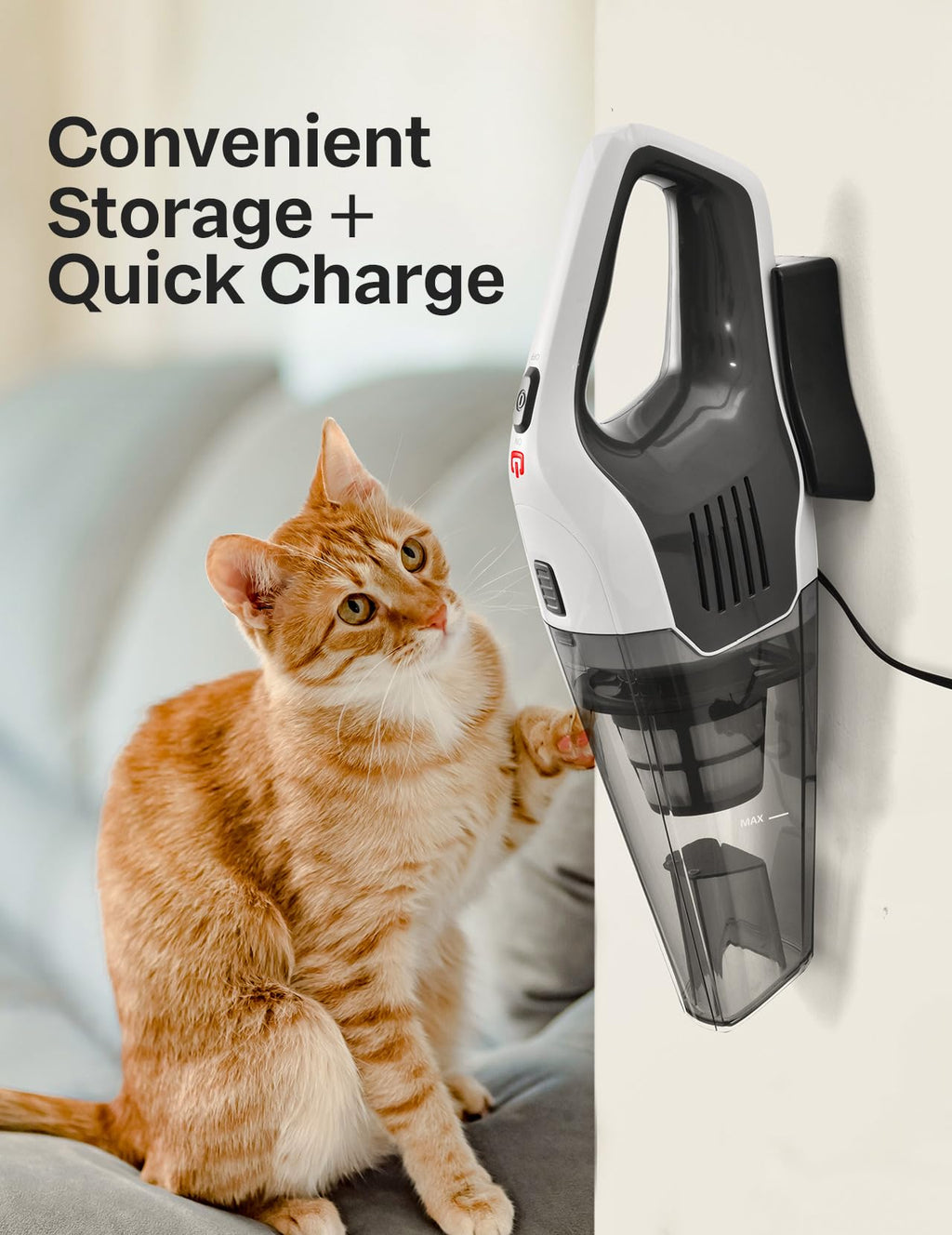 Handheld Vacuum Cleaner, Powerful Suction Portable Lightweight Hand Held Vacum Cordless with 25-30Mins Long Runtime Rechargeable Battery Quick Charge for Home Car Carpet Stairs Pet Hair Cleaning