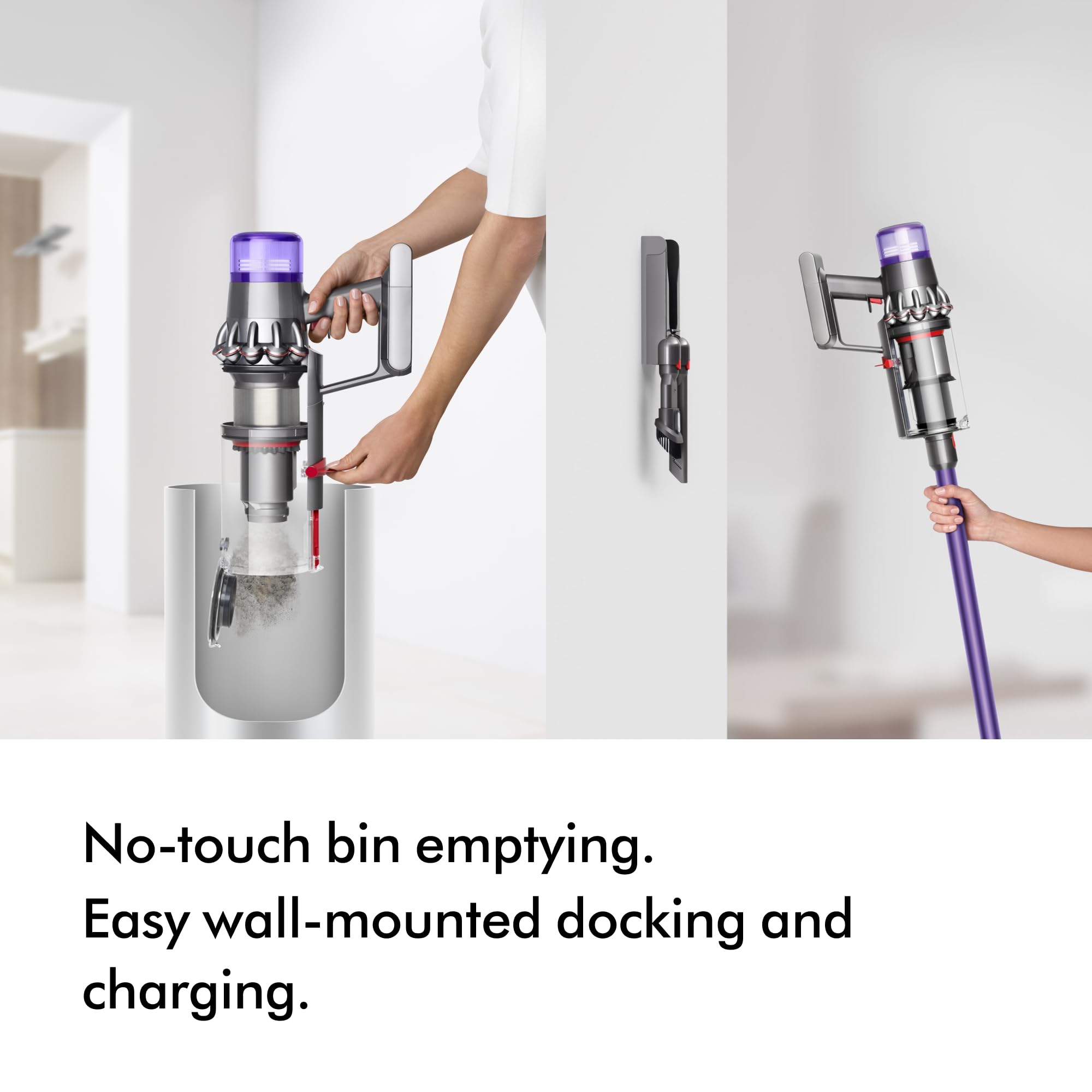 Dyson V11 Advanced cordless stick vacuum cleaner, 200 AW, 60min, Hair de-tangling (Nickel/Purple)
