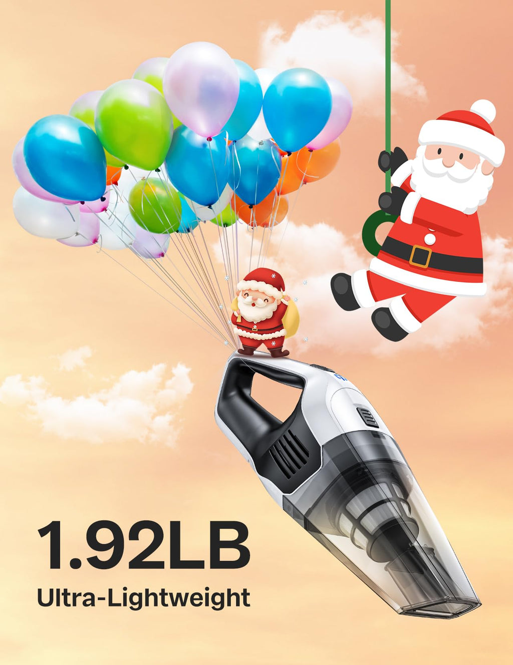 Handheld Vacuum Cleaner, Powerful Suction Portable Lightweight Hand Held Vacum Cordless with 25-30Mins Long Runtime Rechargeable Battery Quick Charge for Home Car Carpet Stairs Pet Hair Cleaning