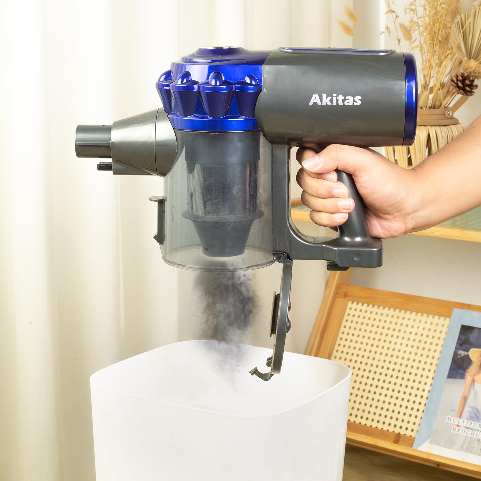 Akitas V8 3-in-1 Cordless Hoover Vacuum Cleaner Handheld & Upright Lightweight 22.2 V 150 W, Rechargeable Lithium Battery for Floors Carpets and Pet Hair