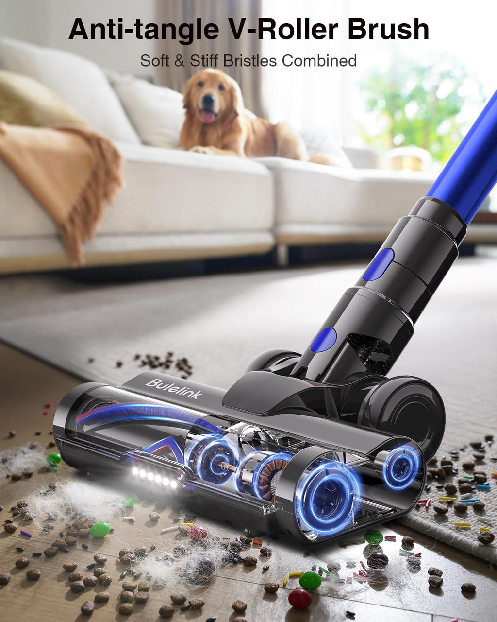 600W 50kPa 65Mins Cordless Vacuum Cleaner, 1.6L Self-Standing Anti-Tangle Vacuum cleaners for Home with OLED Touch Screen, Wall-Mounted Charging, Upright Vacuum for Pet Carpet Car Hardwood Floor