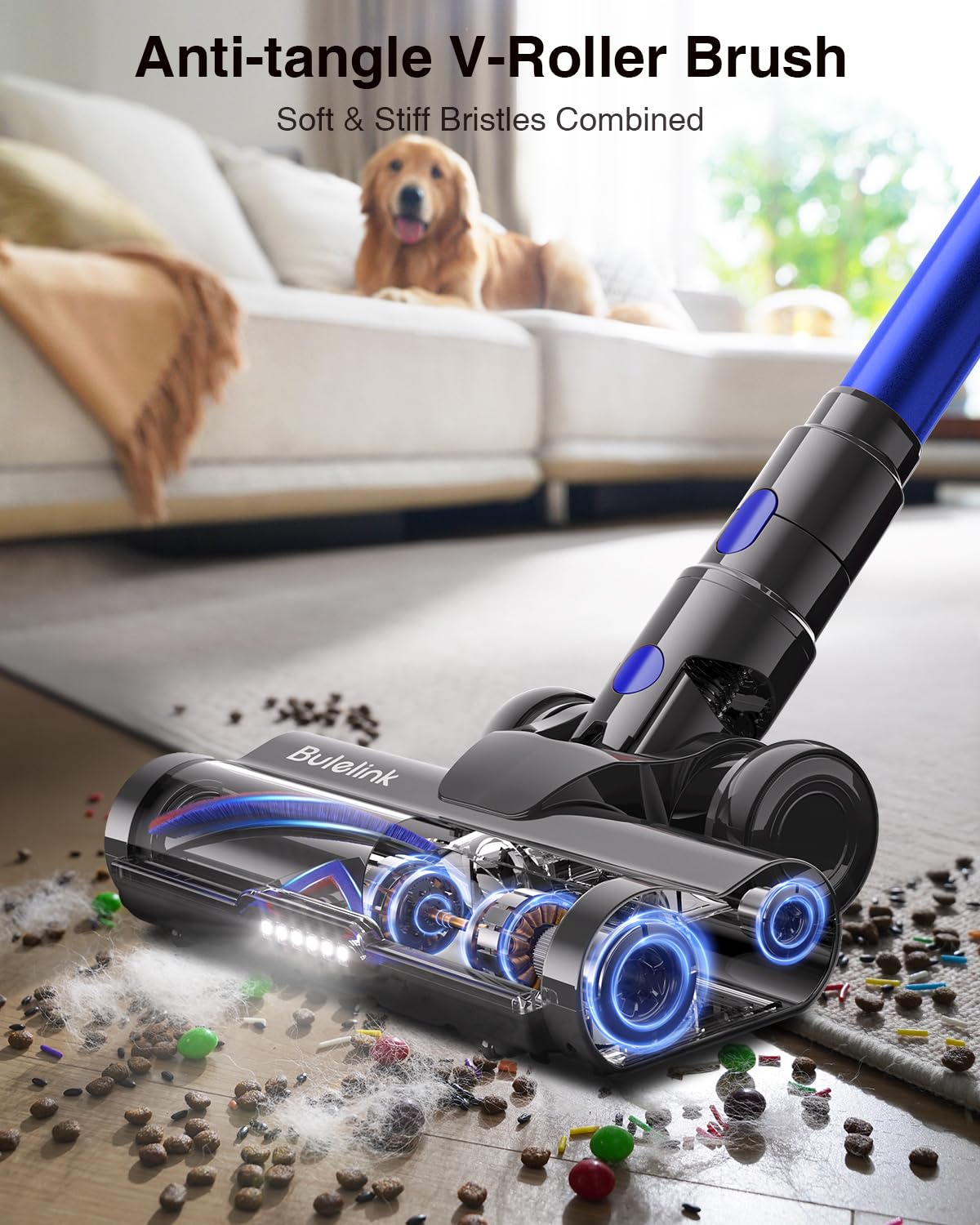 600W 50kPa 65Mins Cordless Vacuum Cleaner, 1.6L Self-Standing Anti-Tangle Vacuum cleaners for Home with OLED Touch Screen, Wall-Mounted Charging, Upright Vacuum for Pet Carpet Car Hardwood Floor