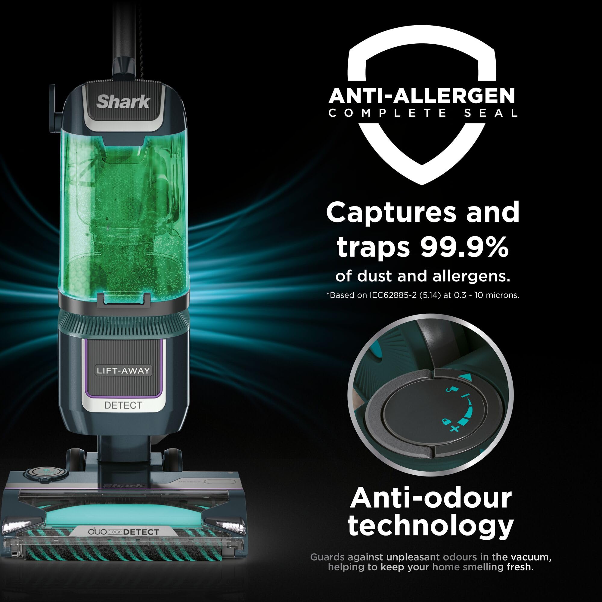 Shark Detect XL Corded Upright Vacuum Cleaner, Ultra-Powerful Pet Hair Pick-Up, DuoClean Detect, Direction Detect, Anti-Allergen, 2.5l XL Dust Cup, Lift-Away Technology, 8m Cord LA791UKT