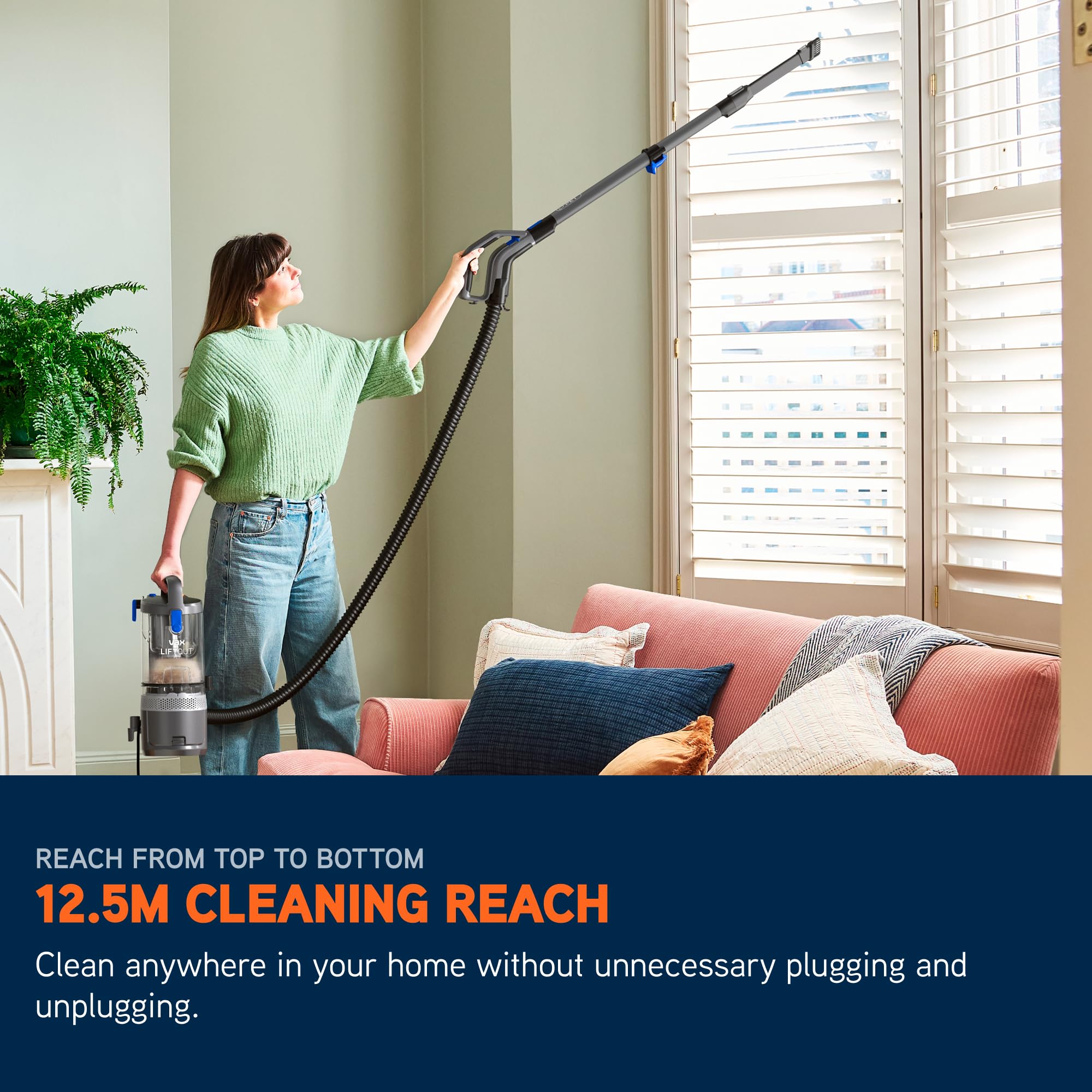 Vax LiftOut Pet Corded Upright Bagless Vacuum Cleaner, Lightweight, Handheld Tool Attachments for Pet Hair, Car, Upholstery, Bed, Mattress, Home cleaning, 600W, 6.11kg, Graphite/Blue, CDUP-LOXP
