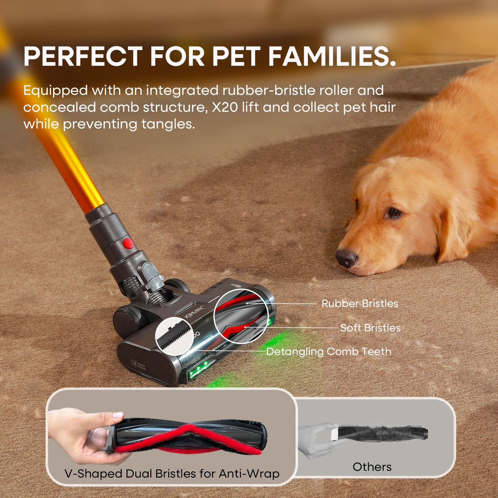 X20 Cordless Vacuum Cleaner with Aromatherapy, 50KPa/550W/70Mins Stick Vacuum, 1.5L Dustbin handheld Vacuum Self-Standing, Rechargeable Battery, Anti-Tangled, LED Display for Pet Hair/Carpet/Floor