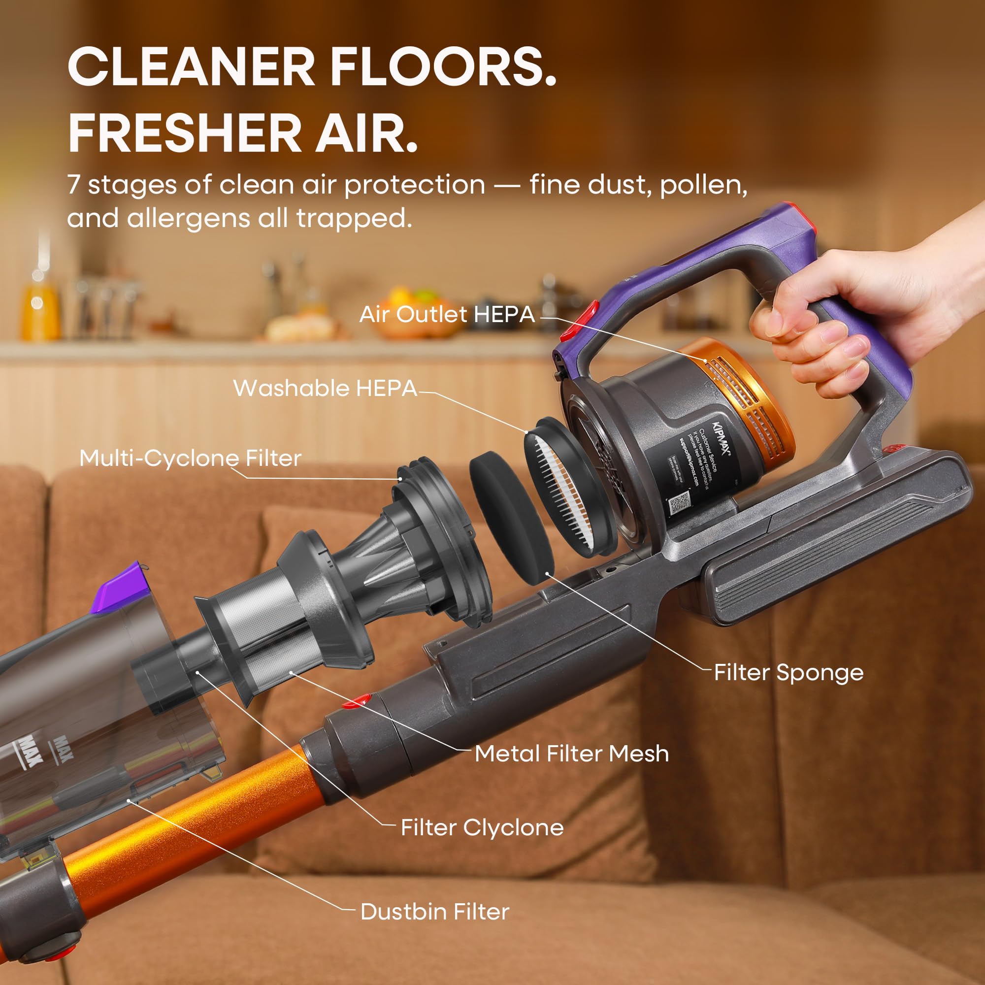 X20 Cordless Vacuum Cleaner with Aromatherapy, 50KPa/550W/70Mins Stick Vacuum, 1.5L Dustbin handheld Vacuum Self-Standing, Rechargeable Battery, Anti-Tangled, LED Display for Pet Hair/Carpet/Floor