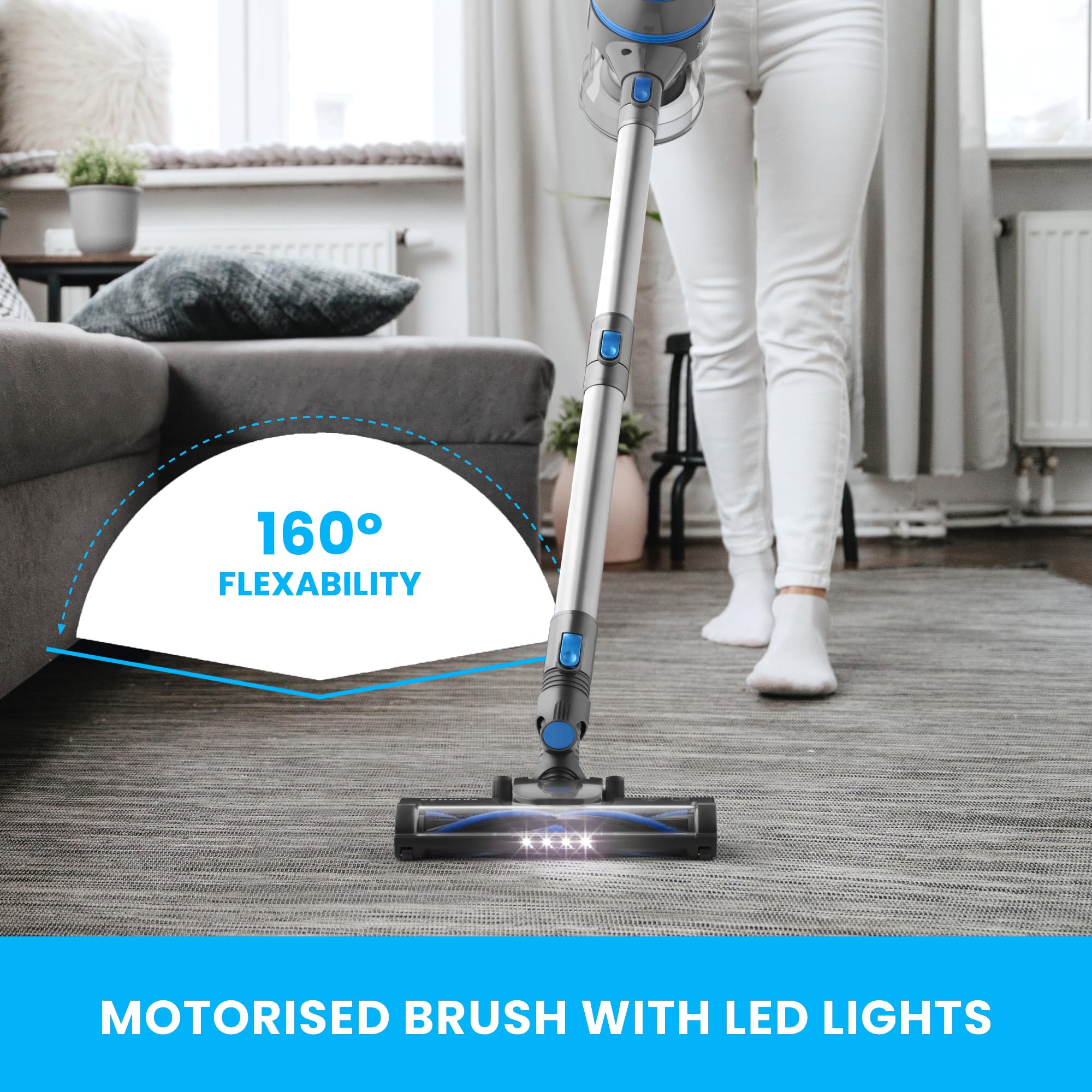 VYTRONIX 3-in-1 Cordless Vacuum Cleaner 22.2V | Powerful & Lightweight | 40 Minute Run Time | Rechargeable Lithium-Ion Battery | Great for Pet Hair Carpets & Hard Floors | Upright Handheld Stick