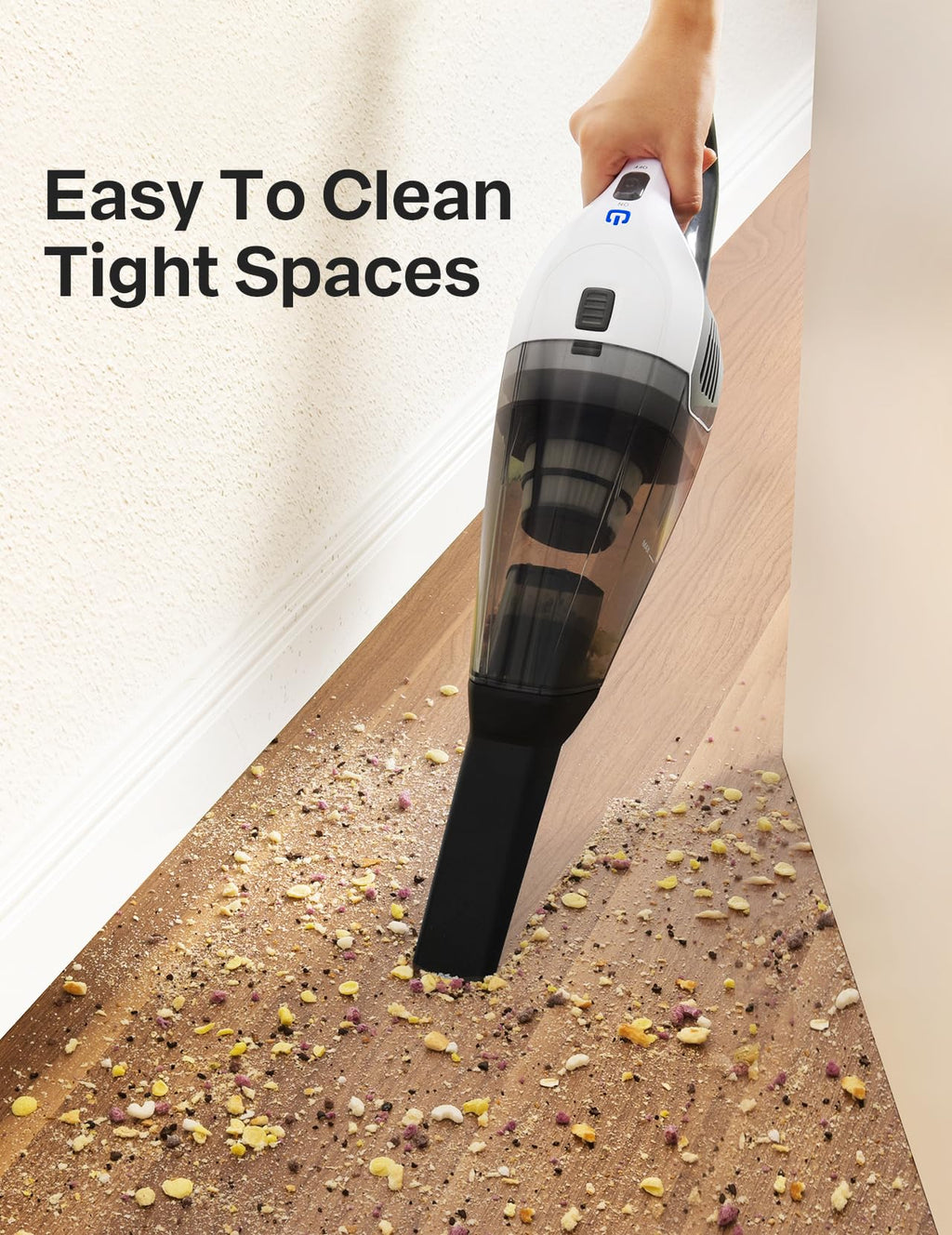 Handheld Vacuum Cleaner, Powerful Suction Portable Lightweight Hand Held Vacum Cordless with 25-30Mins Long Runtime Rechargeable Battery Quick Charge for Home Car Carpet Stairs Pet Hair Cleaning