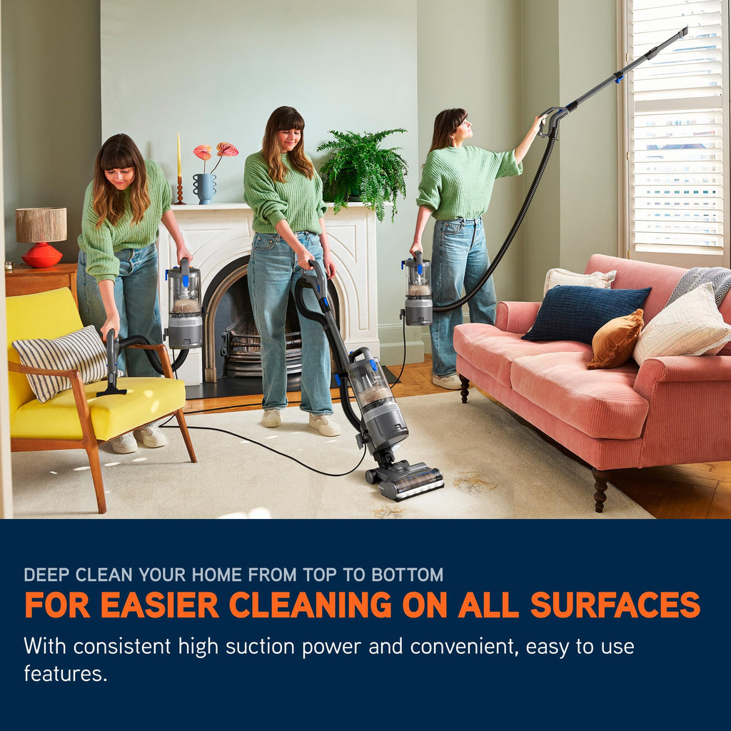 Vax LiftOut Pet Corded Upright Bagless Vacuum Cleaner, Lightweight, Handheld Tool Attachments for Pet Hair, Car, Upholstery, Bed, Mattress, Home cleaning, 600W, 6.11kg, Graphite/Blue, CDUP-LOXP